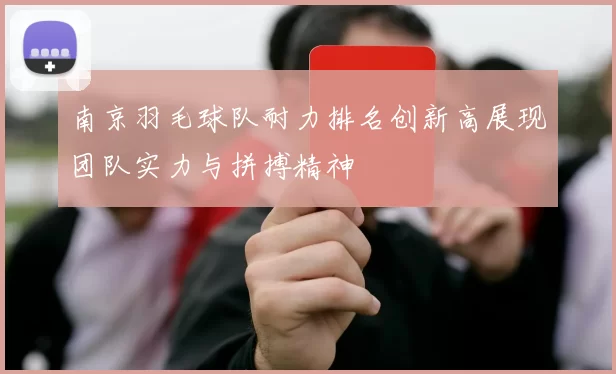 南京羽毛球队耐力排名创新高展现团队实力与拼搏精神